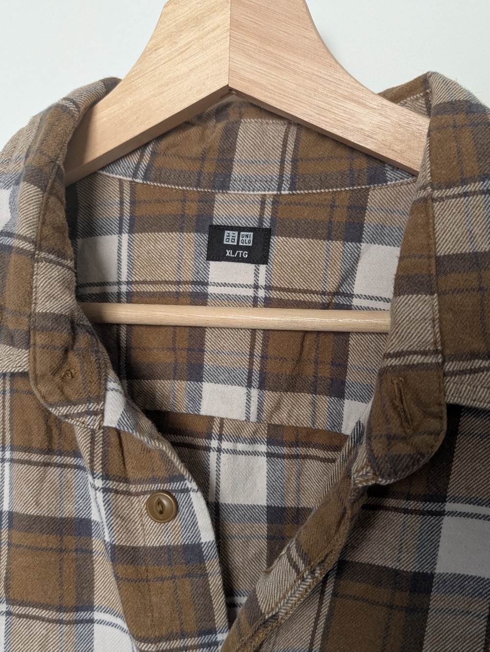Uniqlo Brown Plaid Button Up - Picture 2 of 5